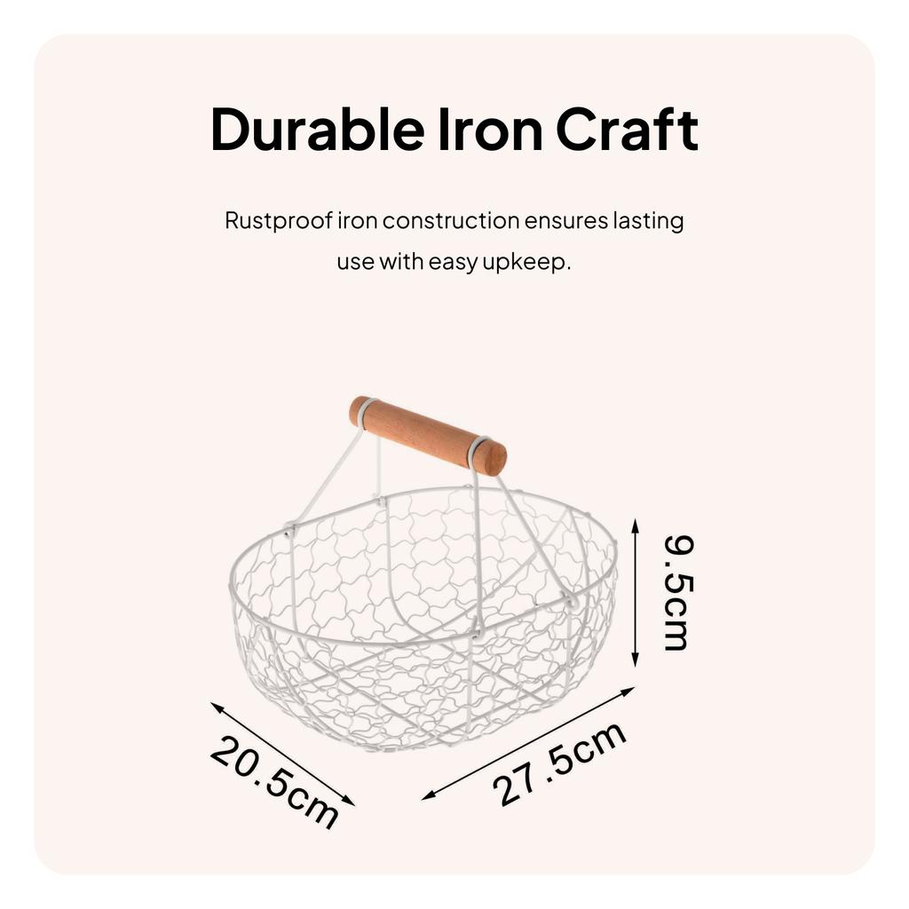 Durable Fruit Bowl Basket Iron Bread Vegetable Holder for Outdoor Party Home