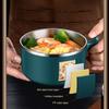 Stainless Steel Instant Noodle Bowl with Lid Spoon, Japanese-Style Sealed Lunch Box,Student Bento Box, Tableware, Large Capacity