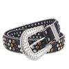 Amazon Fashion Men's and Women's Belts Punk Style Rock Trend Flow Rivet rhinestone Inlaid Wide Belt Women's Versatile Jeans Belt