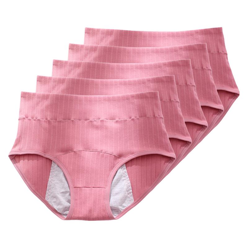 5 Pieces Women's Menstrual Underwear Breathable High Waist Leakproof Panties