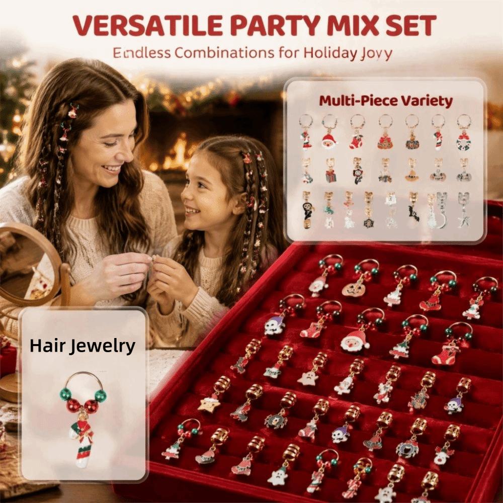 6/10/26/46pcs Headwear Christmas Drip Oil Decorative Hair Braiding Dreadlocks Beads for Braids