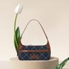 New Lee Fabric Shoulder Bag, Underarm Handbag Regular Women's Dark Blue & Brown/Light Blue & White LE250249M