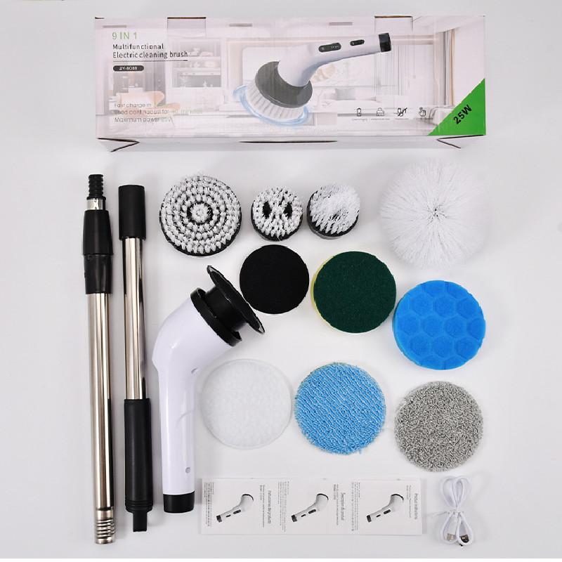 1 In 9 Electric Spin Scrubber Cordless Cleaning Brush White Supplies Household