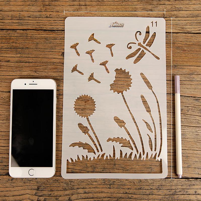 Narzędzia do dekoracji albumu DIY: Motyw Koronka Linijka, Puste Szablony PET i Akcesoria do Malowania