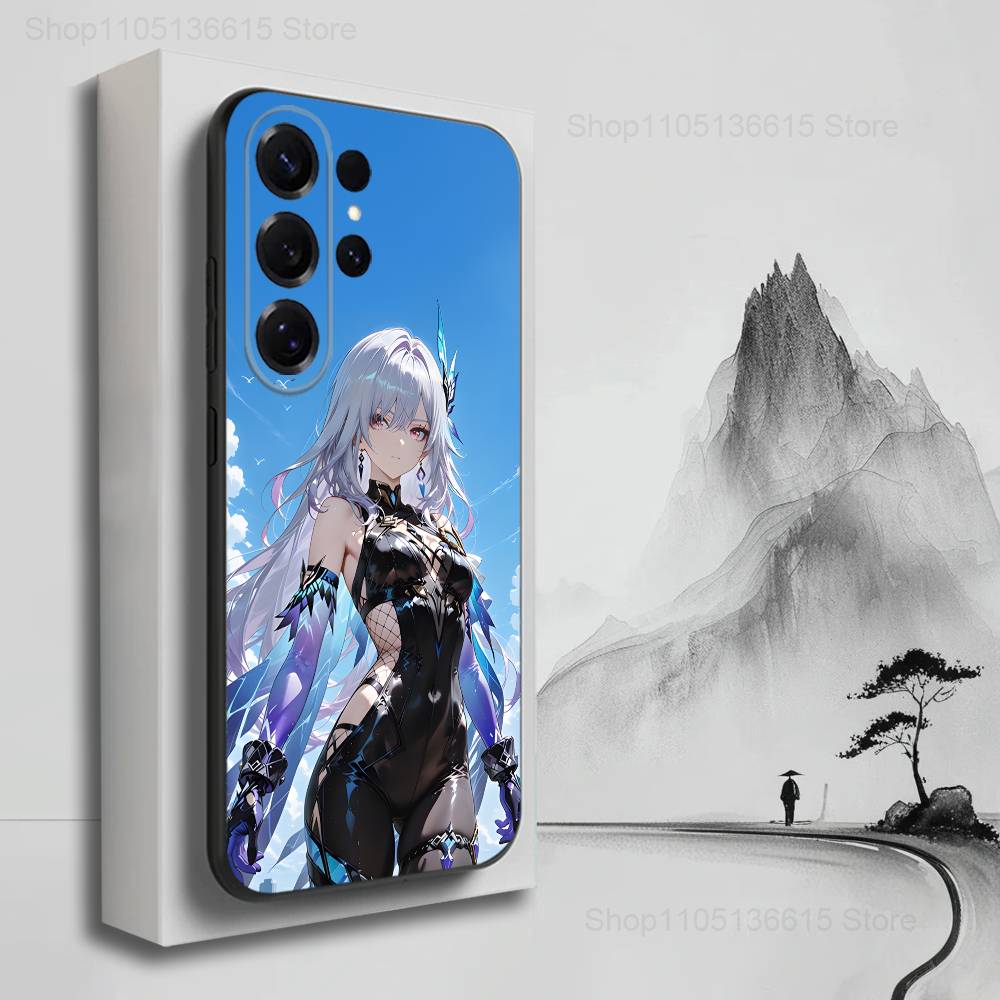 G-GENSHIN IMPACT S-Skirk Case For Samsung S22,S21,S9,S25,S24,S23,Ultra,FE,S20,S10,Plus,Lite,Soft Silicone Black