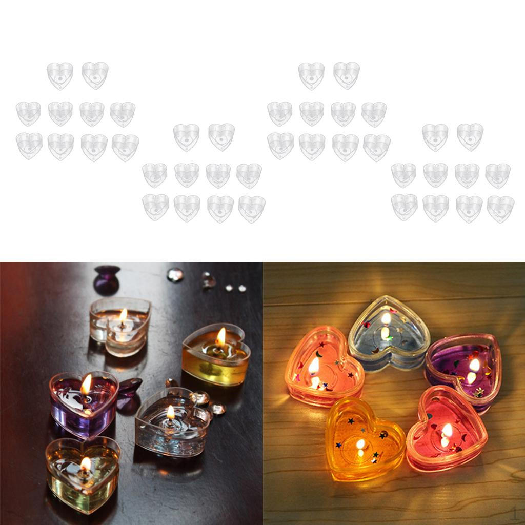 

40 - Устойчивые прозрачные пластиковые стаканчики для чайных свечей DIY Свадебная свеча ручной работы