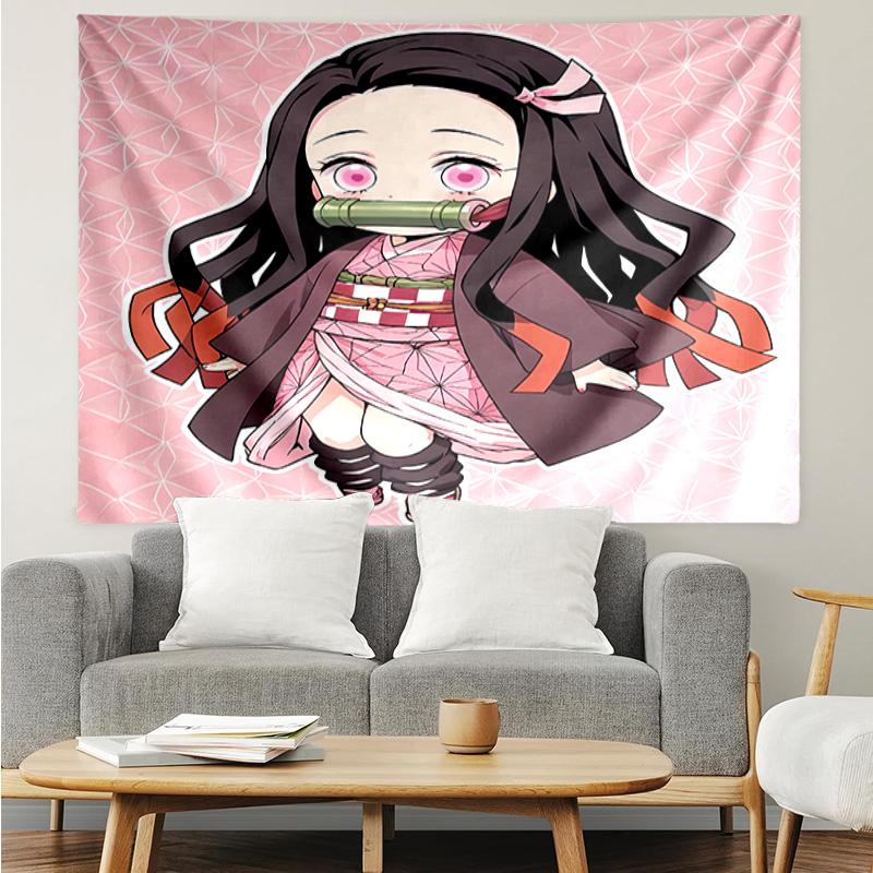 Demon Slayer Nezuko2 Tapestry for Bedroom Aesthetic Classroom Tapestries Wall Hanging for Living Room Dorm Office,Ideal Creative Gift