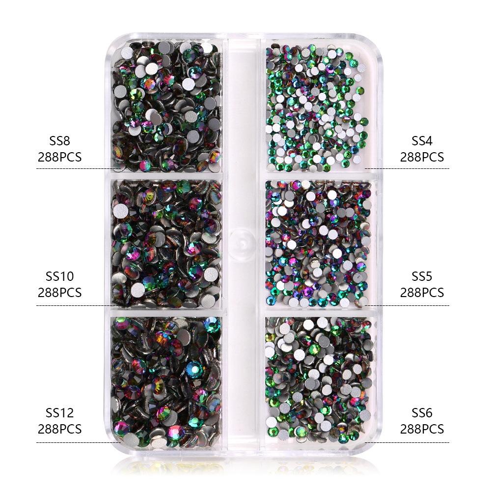 Ss4-Ss12 Boxed Nail Art, Flat Bottom Rhinestone Diy Nail Art Diamond Nail Decorative Accessories 1728 Pcs