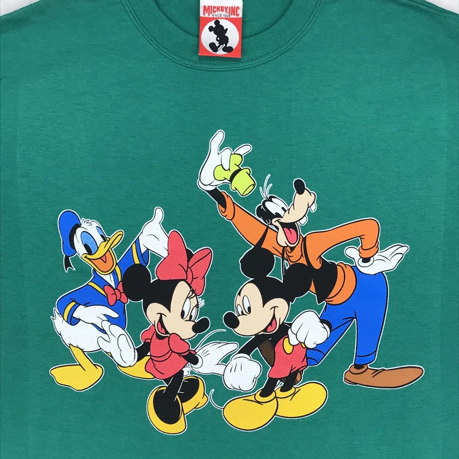 NOS vtg 90s WALT DISNEY WORLD CARTOON T-Shirt M/L mickey minnie mouse goofy M