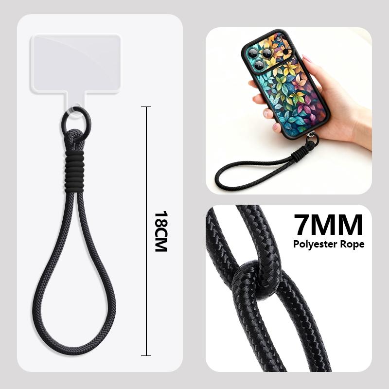 Flowers Leaves Print Lanyard Case For iPhone 18 Pro Max Shockproof Bumper Soft Silicone Cover For iPhone 17 16 15 14 13 Pro Max 17E