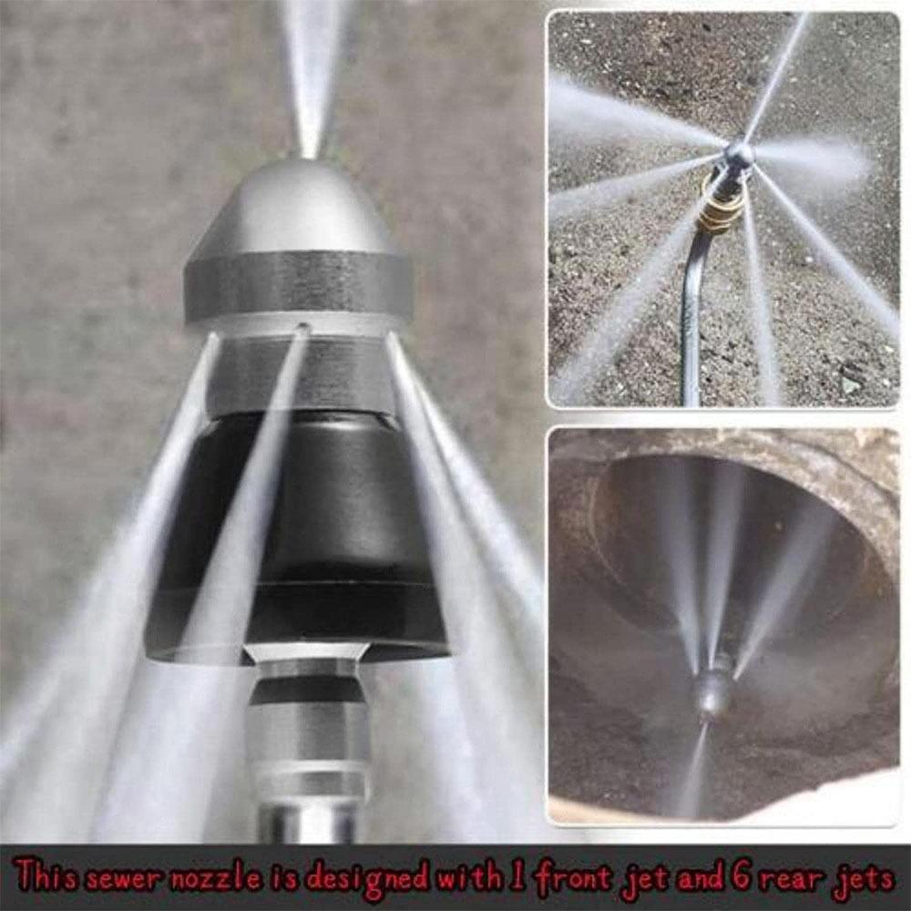 High Pressure Pressure Drain Jetter 5000PSI Drain Washer Nozzle Sewer Cleaner Hose Nozzle