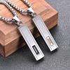 Simple Rectangular Glossy Wishing Pillar Necklace Laser Engraving Couple Pendant for Women