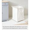 Laundry Basket - Yamazaki - L - Steel - Cotton - White