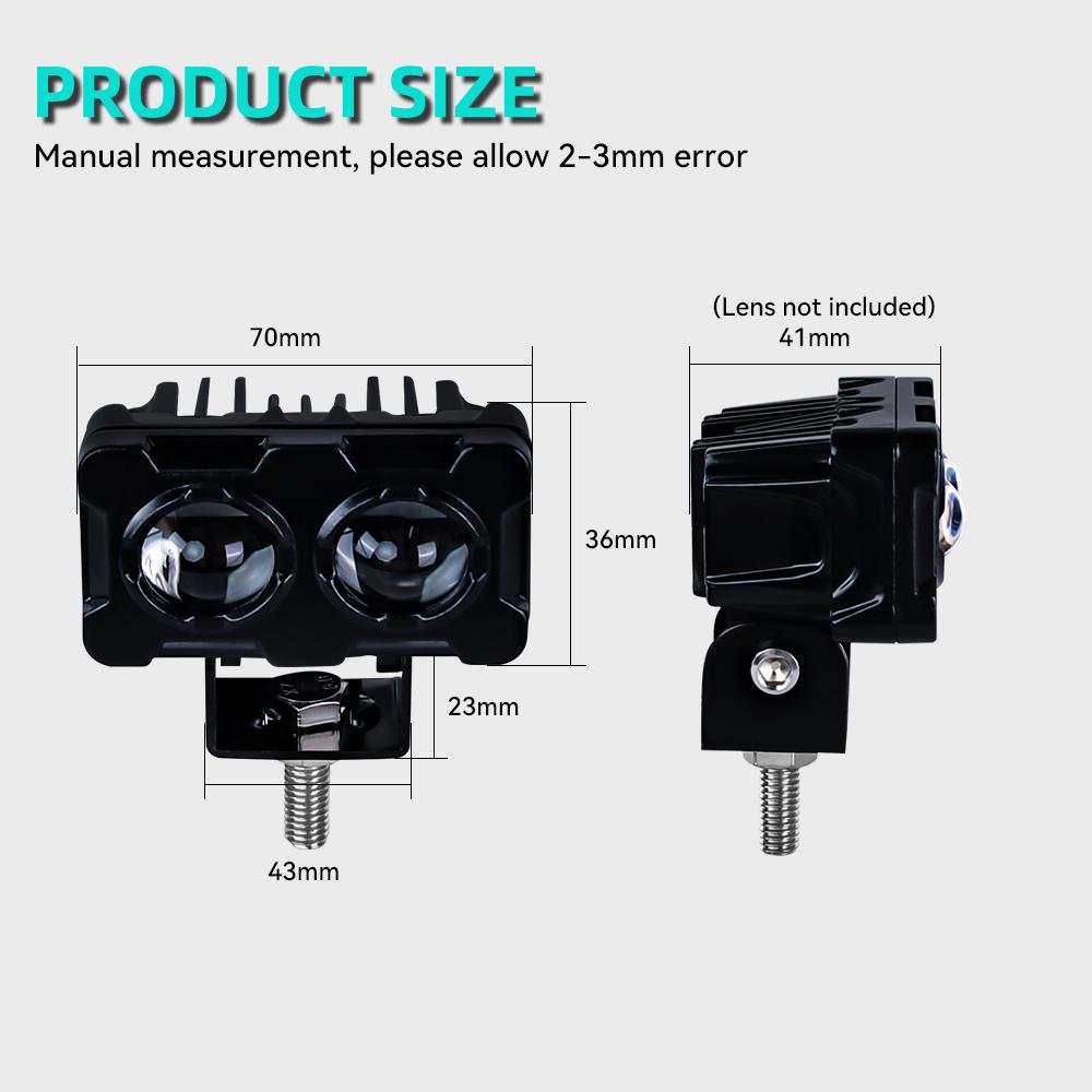 Motorcycle Headlight LED Work Light Hi/Low Beam Spotlight Flashing Fog Lamp White/Yellow Led Motorcycle Spotlight Driving Light