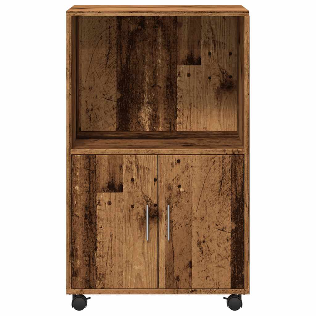 Mobile Cabinet with Rustic Wood Effect 55 X 40 X 91 Cm Engineered Wood