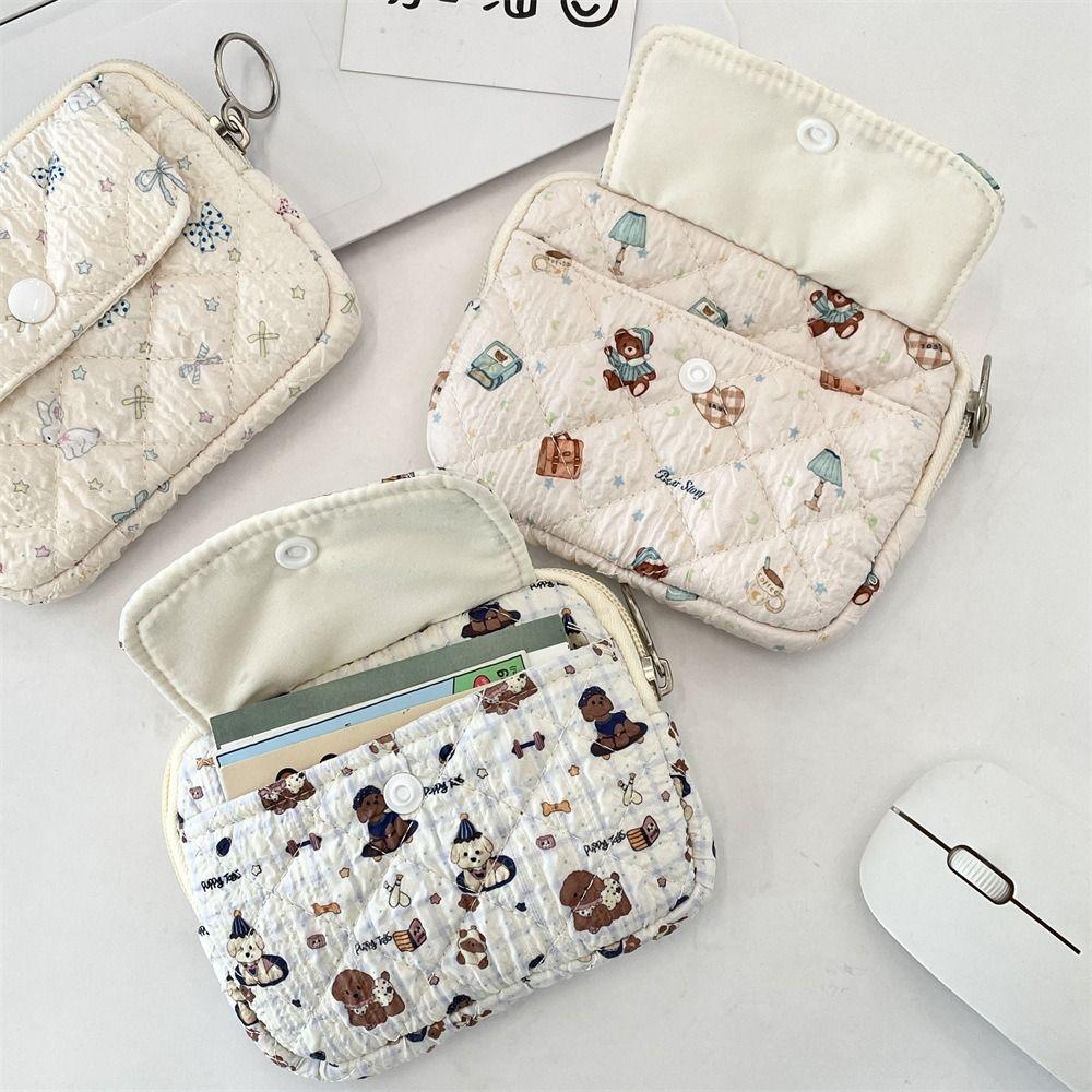 Korean Style Mini Canvas Coin Purse Multifuctional Cute Wallet Sanitary Napkin Storage Bag  Outdoor