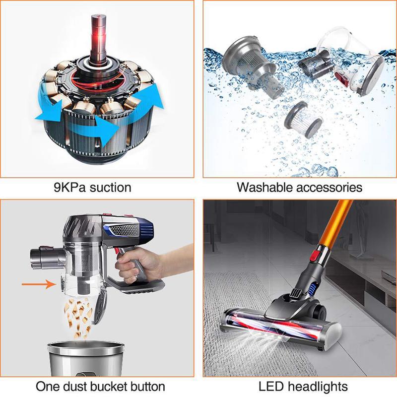 Wireless Vacuum Cleaner Powerful Household Handheld Vacuum Cleaner Deep Cleaning Mite Removal All-in-one Machine, 9000Pa Suction