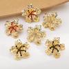 Retro Vintage Gold Flower Earrings Elegant Rhinestone Stud Earrings High Grade Women Fashion Earrings