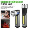 Car LED Strong Light Flashlight Portable Magnet Camping Torch 90 ° Rotatable Head Multifunctional Folding Handheld Work Lights