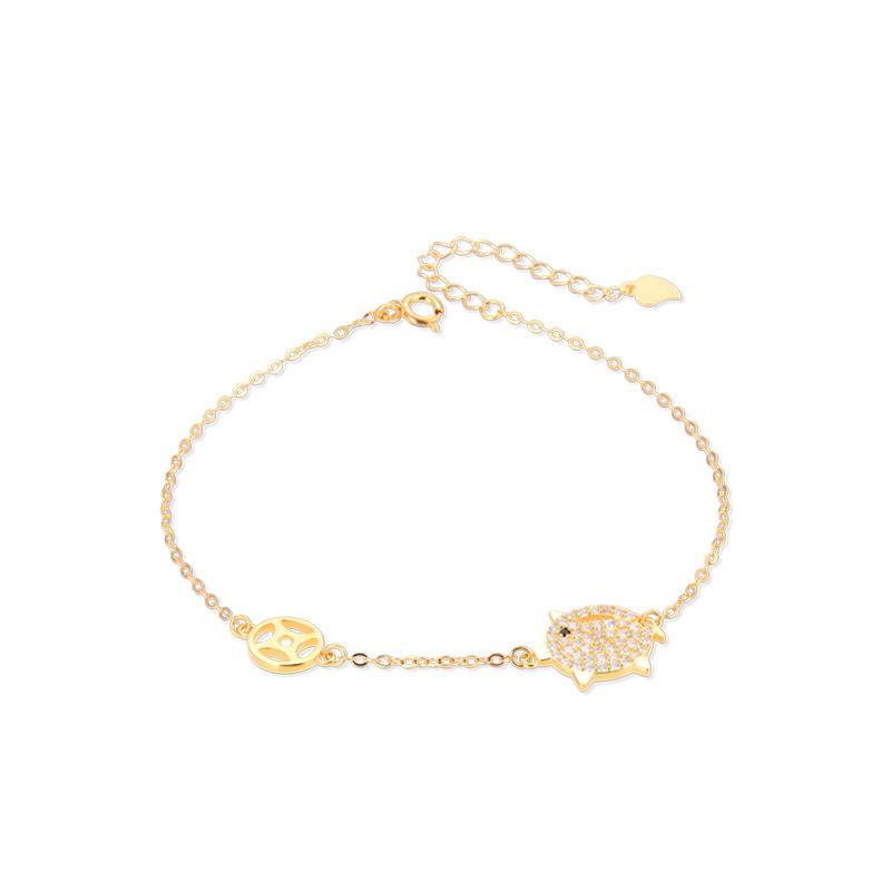 Lindon Kvinner Zircon 925 Sterling Sølv Smykker Geometrisk Perle Kjede Link Armbånd Mote Fin bryllupsgave til kjæresten