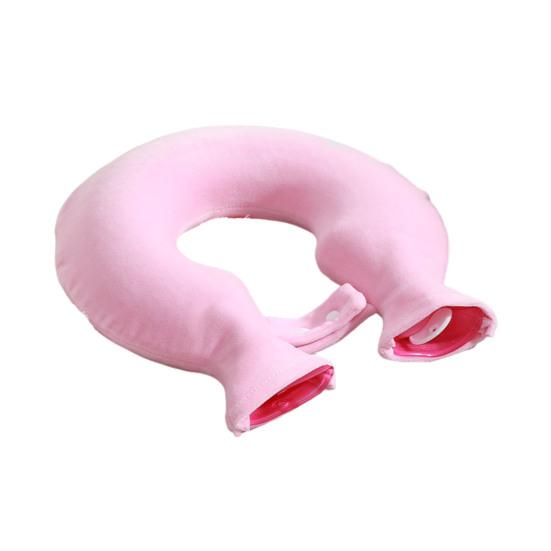 1400ML U-Shaped Hot Water Bottle Neck Shoulder Pain Relief Leak-proof PVC Hot Water Bag with Flannel Cover Hot Cold Therapy Neck Warmer Bag