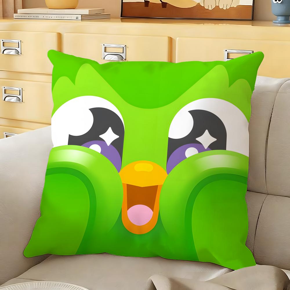 DDuolingo Cushion Cover Soft Durable Reversible Pillow Cover Home Car MultiScene Daily Comfort Pillowcase
