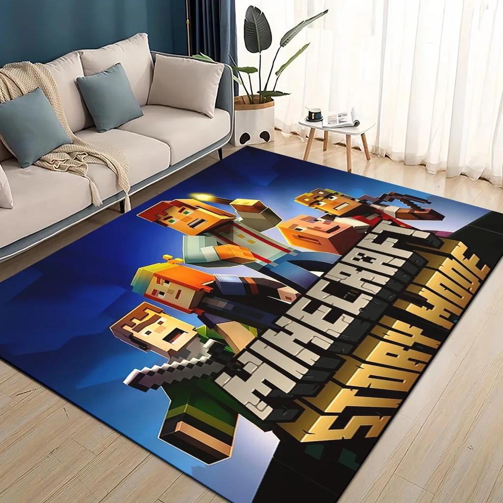 3D S-Sandbox Game  Cartoon Area Rug Large,Carpet Rug for Living Room Bedroom Sofa Doormat Decoration,kid Play Non-slip Floor Mat