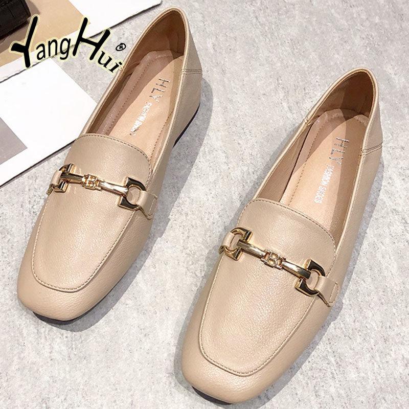 British Style Square Thick Heel Loafers Pumps 2024 New Fashion Khaki Casual Round Toe Women's Shoes Mary Janes Spring Autumn