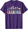 Grammy Gifts Women Wildflower Floral Design Grammy T-Shirt Women's Fashion Nana Gigi Grandma Tees Yaya Mimi Mother's Day Clothes