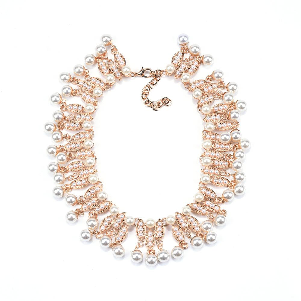 

Ожерелье из сплава с кисточками и жемчугом, золотое ожерелье с накладным воротником