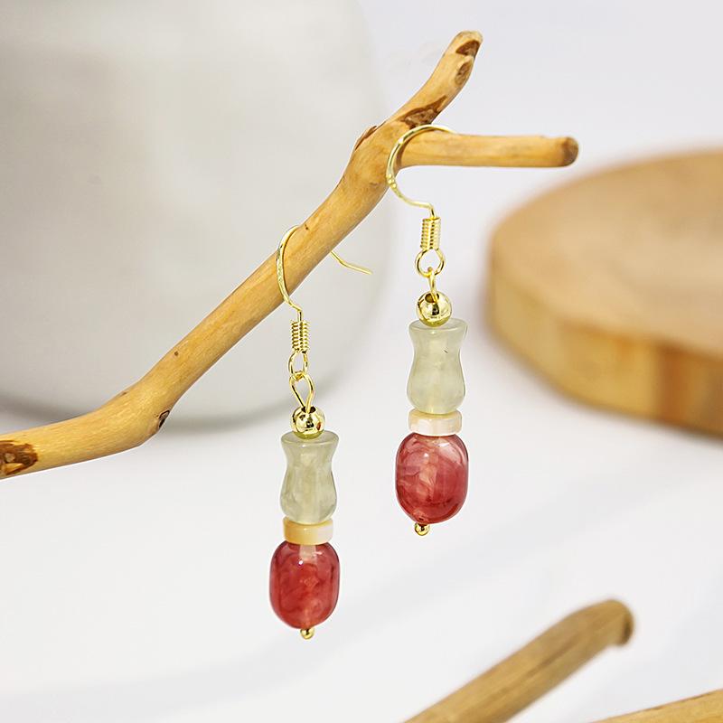 BLINGBAY Women's New Chinese Style Imitation Pearl Earrings Chinese Style Butterfly Drop-shaped Tassel Earrings Simple Hanfu Accessories Retro Jewelry