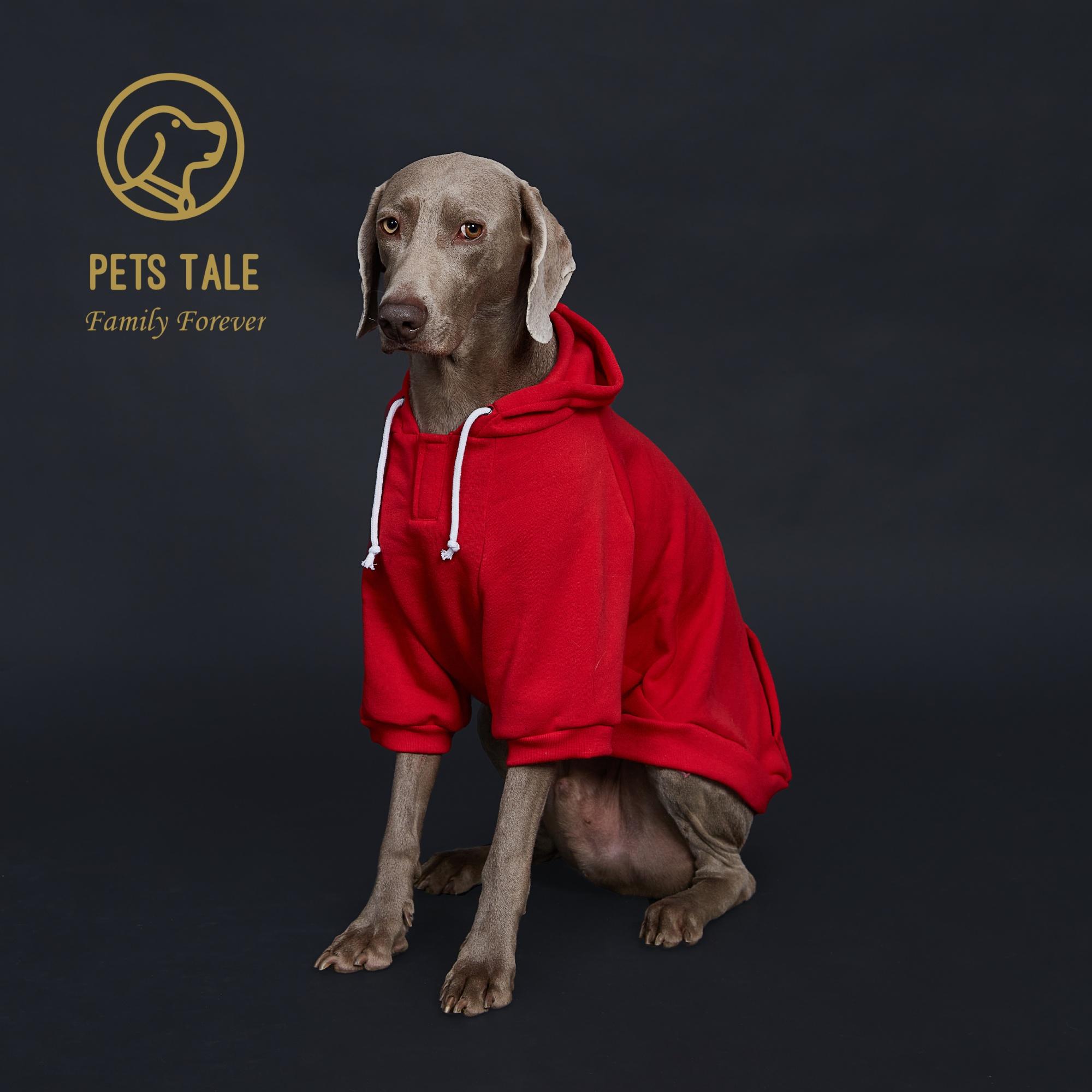 

Solid Color Dog Hoodie with Pocket, Leather Patch, Hook and Loop Fastener Collar - Available in 5 Colors XS（old） красный