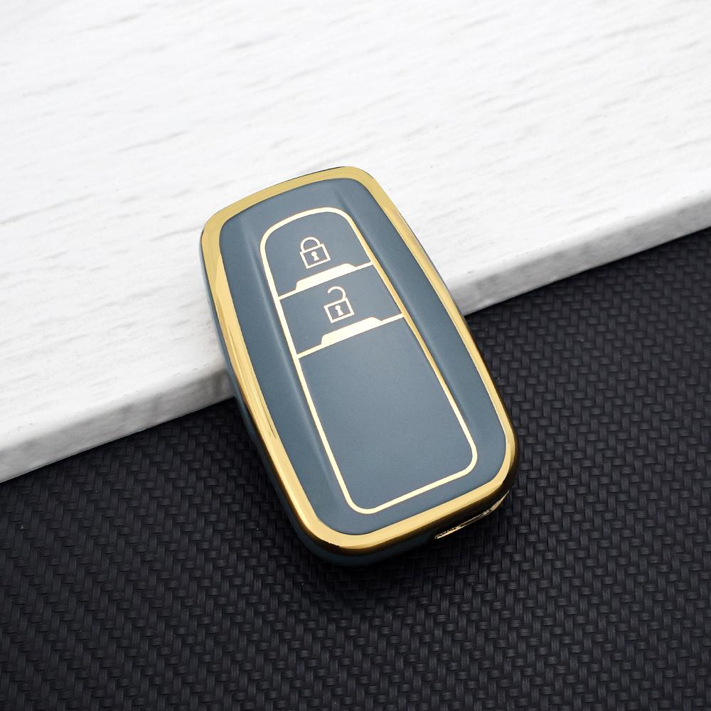 Soft TPU Car Key Case Shell For Toyota Prius Camry Corolla C-HR RAV4 Land Cruiser Prado Key Protector Cover Key Rings Auto Parts