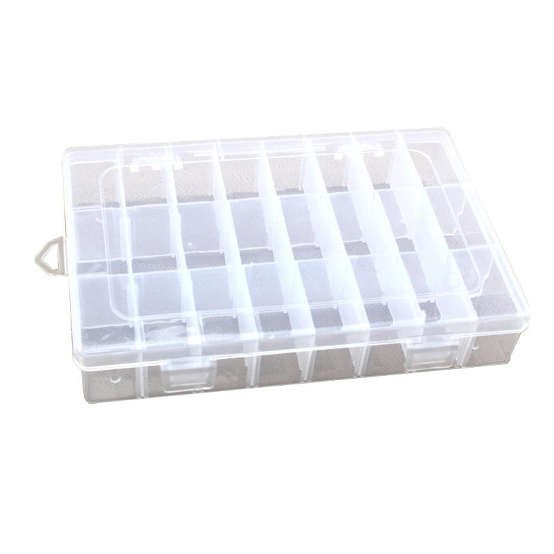 24 Slots Plastic Storage Jewelry Box Compartment Adjustable Container For Bead Earring Box For Jewelry Rectangle Box 13.5x19.5cm