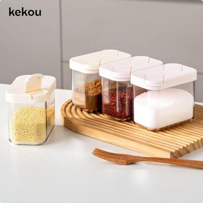 Adjustable Kitchen Seasoning Box Set with Dual-Opening Compartments