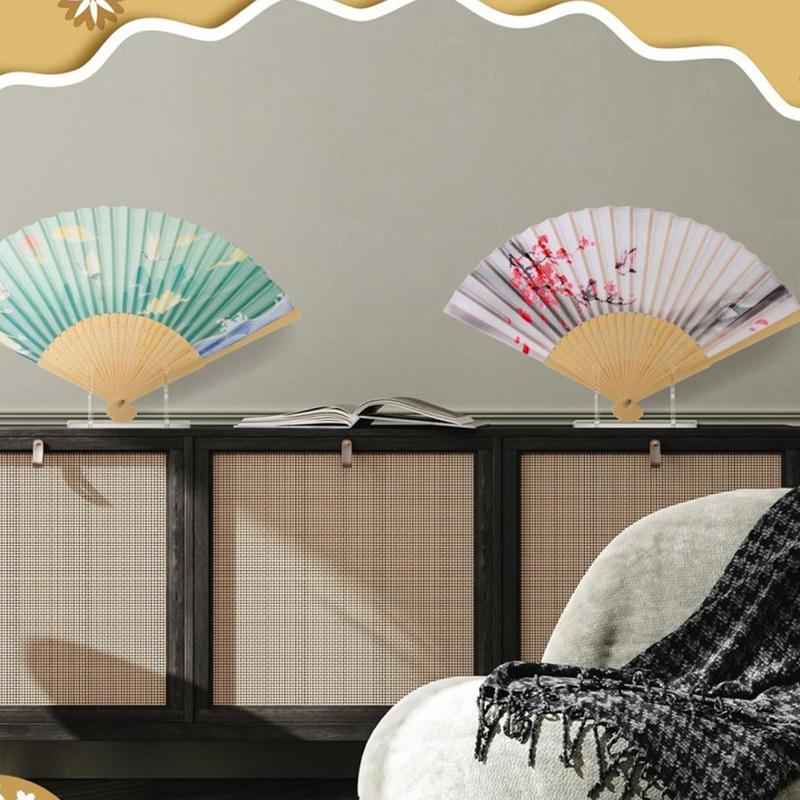 Chinese Hand Fan Stand Transparent Acrylic Storage Shelf For Foldable Fan Home Decoration Organizer Rack For Home Living Room