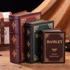 Scatola portaoggetti in legno stile europeo effetto libro – Oggetto decorativo vintage a forma di libro per esposizione
