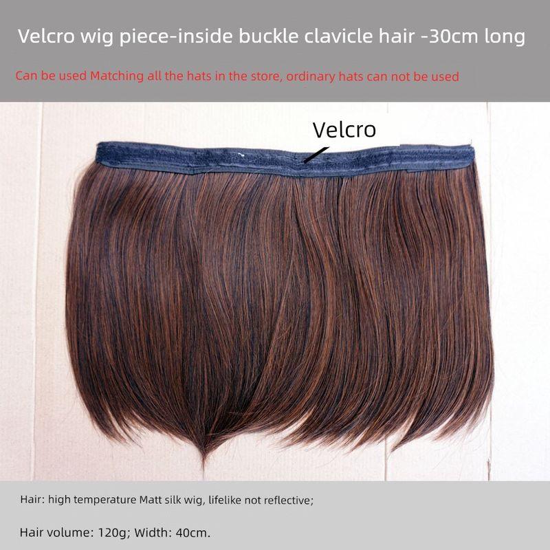 

Detachable Wig Hat Micro-Roll Inner Buckle Cap Integrated Spring and Summer Thin Fashion Bucket Hat Women s Bucket Hat Bucket Hat Single wig-inner buckle 30cm long-light brown