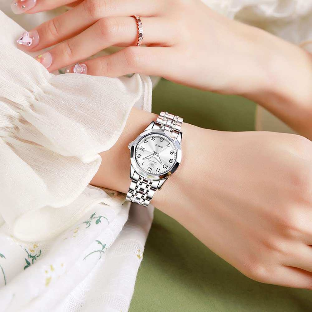 OLEVS Easy Hand Japanese Day Women White Women's Watch, Quartz, Popular, Women's Watch, Watch, Women's, Waterproof, Business, Movement, Date,