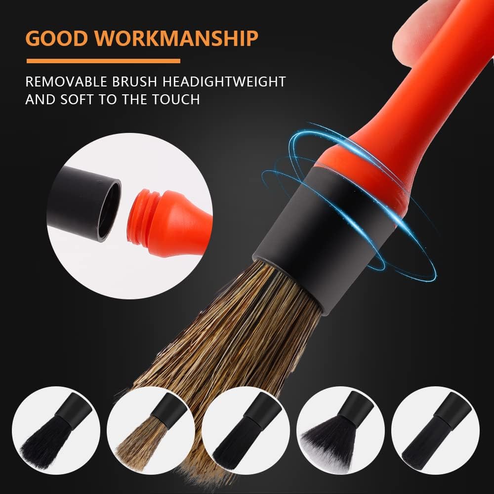 Набор кистей для детализации 5 разных размеров из натуральных волос премиум-класса — фото 2