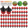 100-1000PCS Irrigation Drippers Sprinklers Adjustable Water Dropper Head Sprinkler Flow Head Garden Watering Irrigation System