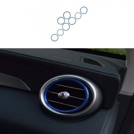 For Benz E-Class W213 Blue Aluminum Air Outlet Vent Cover Central Console 16-21