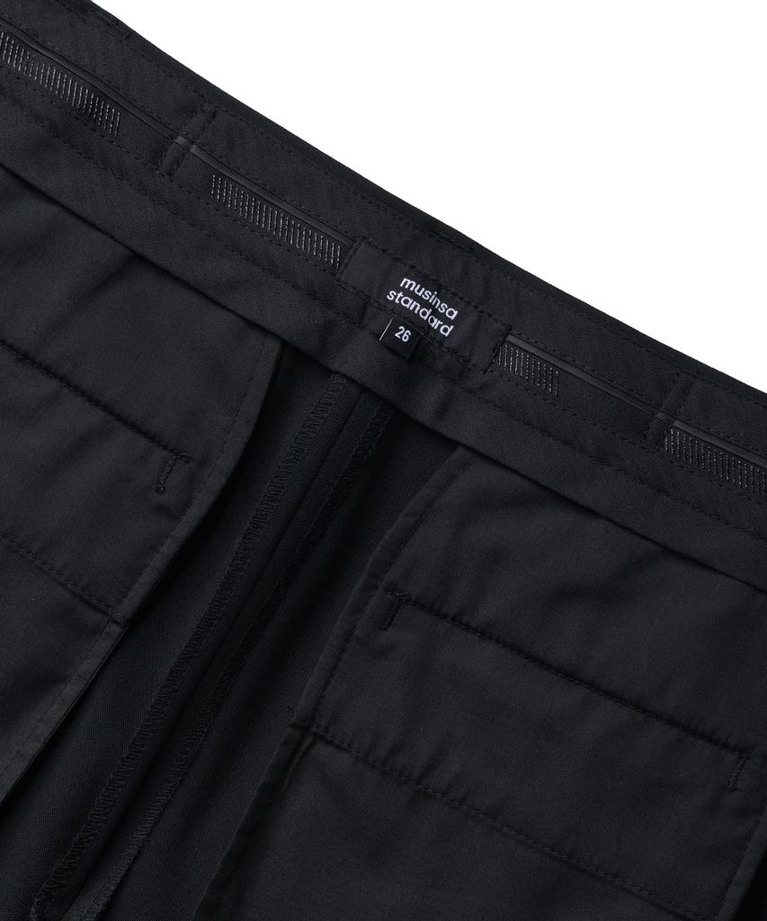 MUSINSA STANDARD WOMAN Women'S Pin-Tuck Straight Hidden Banding Slacks [Black]