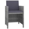 VidaXL Salon de jardin encastrable 5 pcs et coussins Rotin Gris