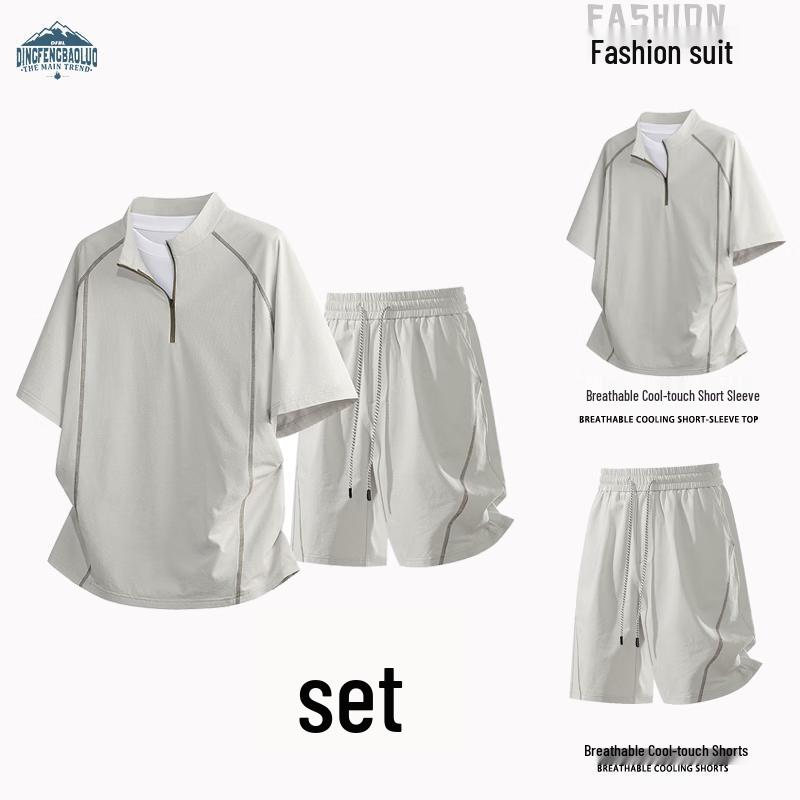 Dingfengbaoluo Men s Summer Casual Sports Set DT67 XL серый