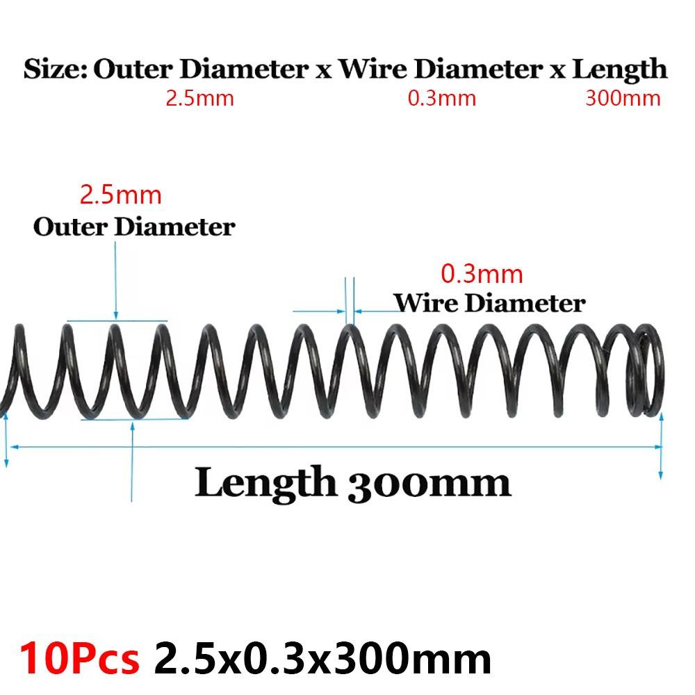 10Pcs Length 300mm Compression Spring Return Spring  for Industrial Machinery Automotive Repair