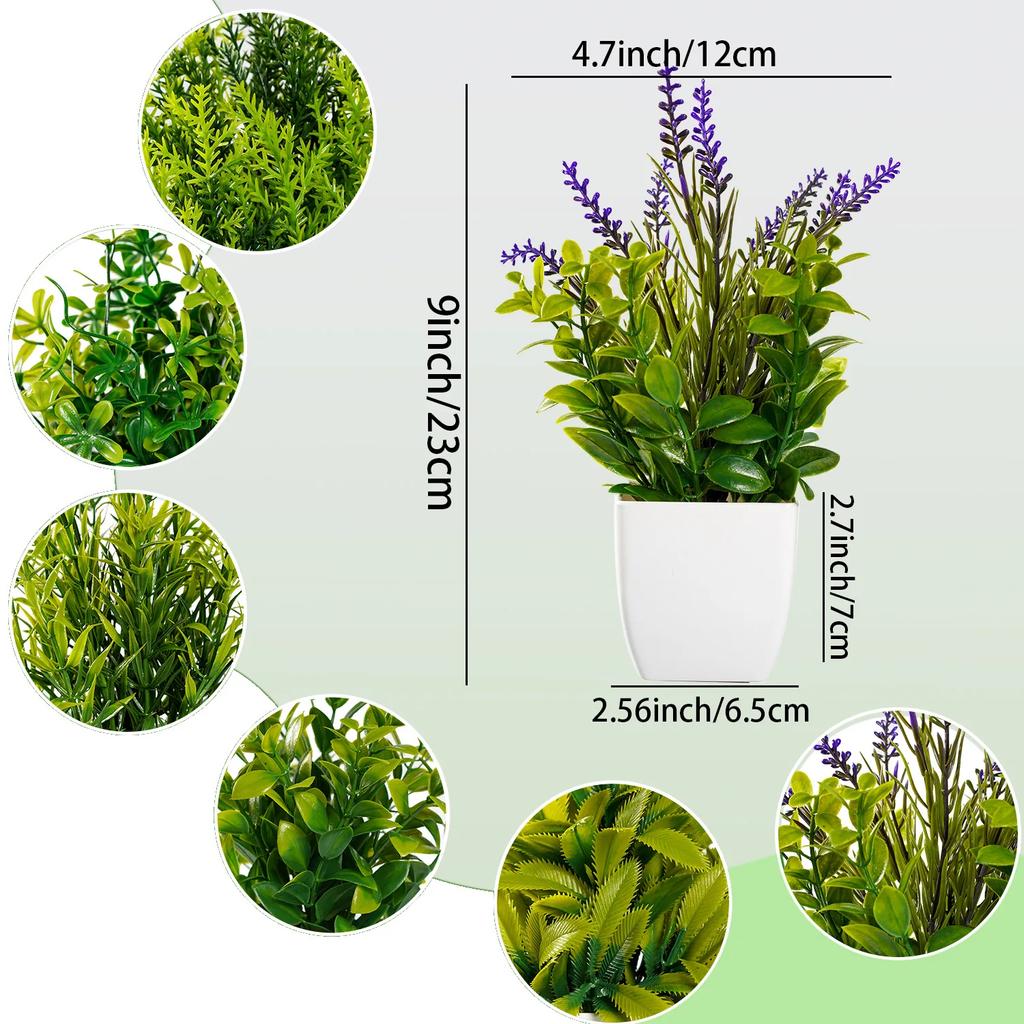 Árbol de Planta Artificial Alféizar de Ventana Mesa de Oficina Escritorio Decoración Plástico Jardín Planta Falsa Maceta Decoración para el Hogar Adornos en Maceta