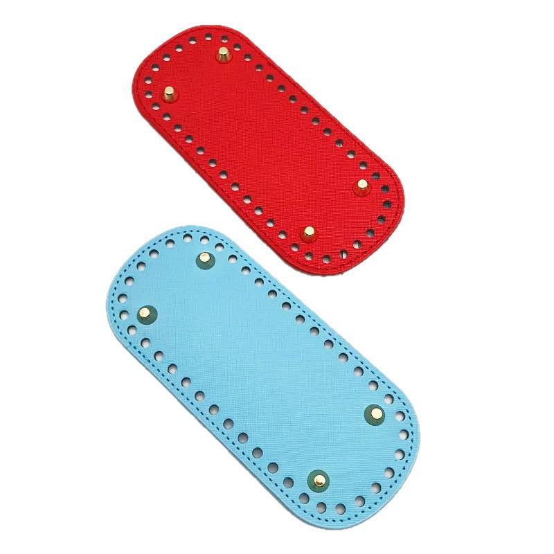 Spód torebki ze skóry i wełnianej włóczki DIY - owalna podstawa z poliuretanu do ręcznie robionych torebek