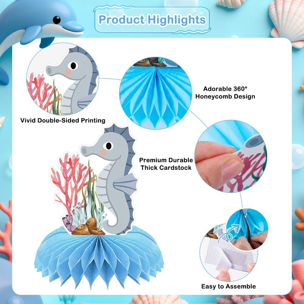 10PCS Set Ocean Animals Centerpieces Under the Sea Decorations  for Gender Reveal Birthday Party