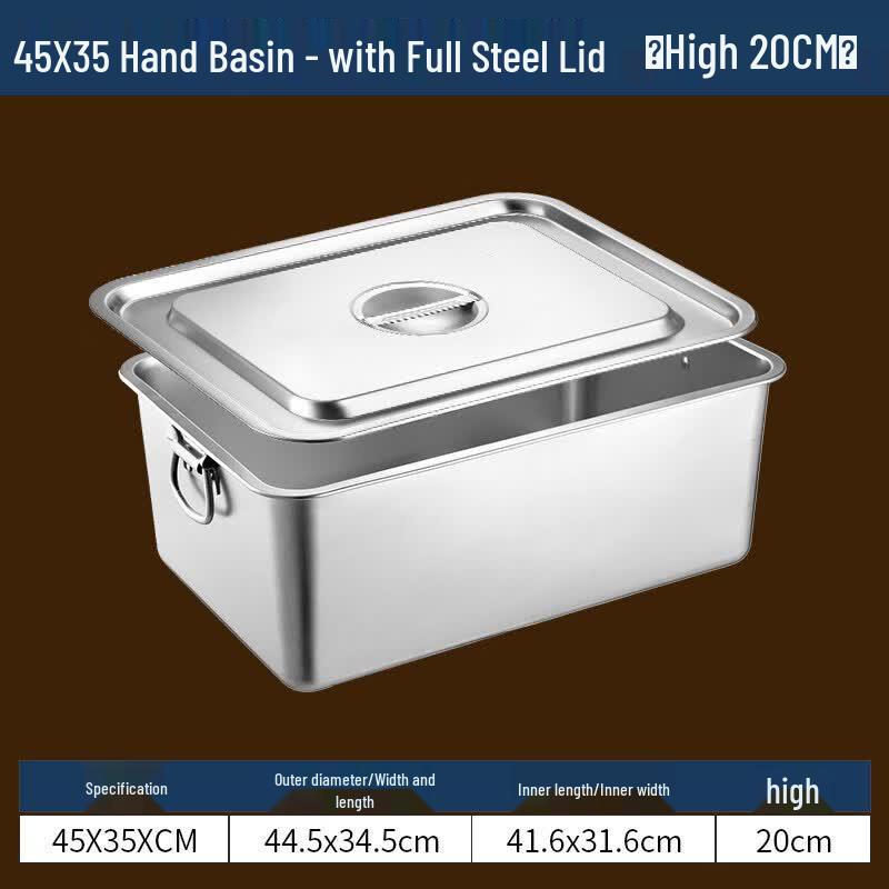 

304 Stainless Steel Rectangular Food Storage Pan with Lid